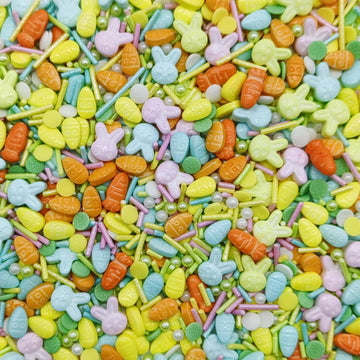 Easter Sprinkles Rabbit & Carrot & Eggs Cake Decorations Topper Edible Themed Sprinkles For Cake, Cookies, Chocolate Desserts,Ic