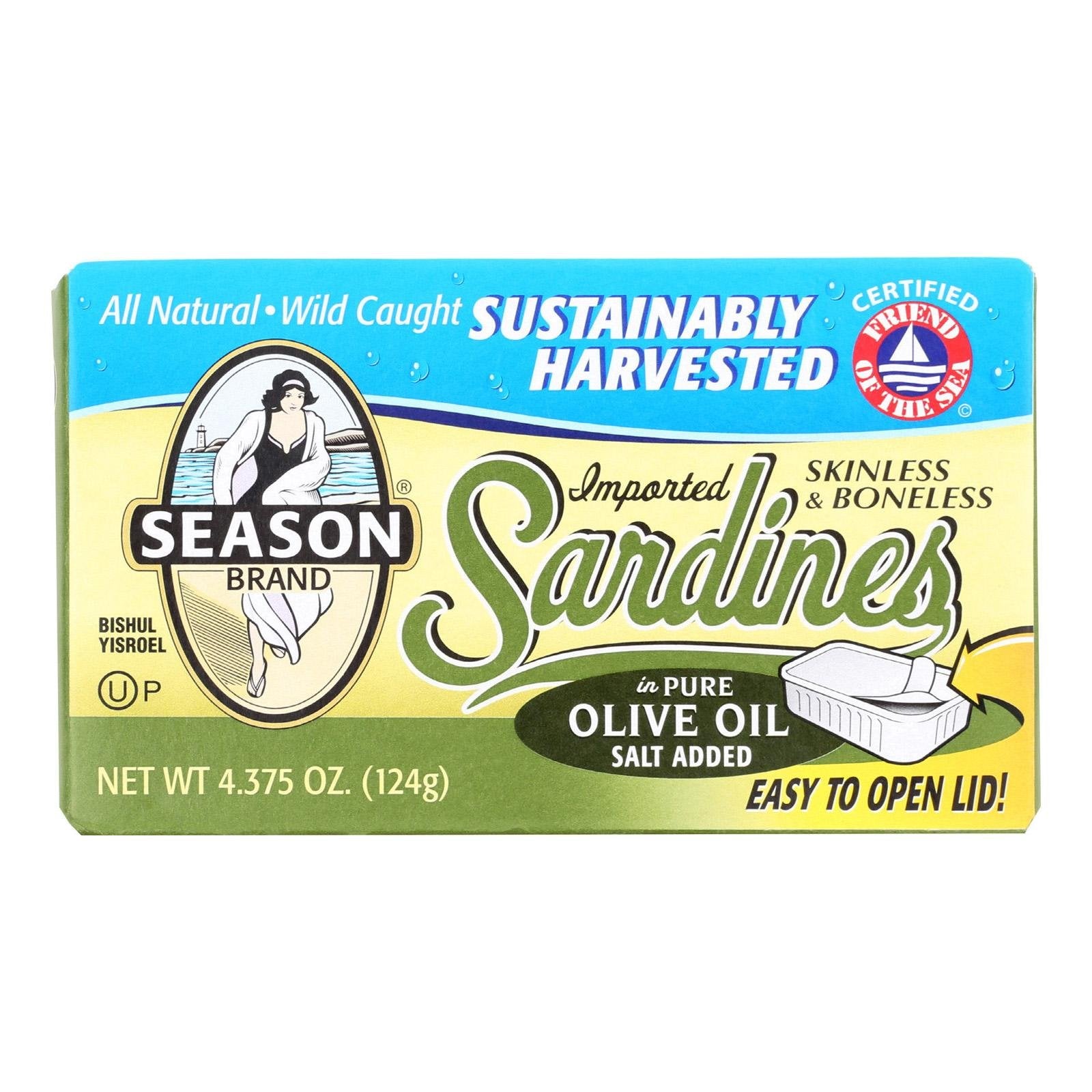 Case Of Season Skinless & Boneless Imported Sardines In Soy Oil