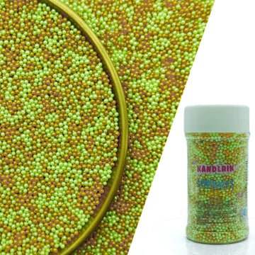 St. Patricks Day Edible Green & Gold Sprinkles Candy 2mm Mini Pearls Cake Decorations Cupcake Toppers Cookie Decorating Perfect 