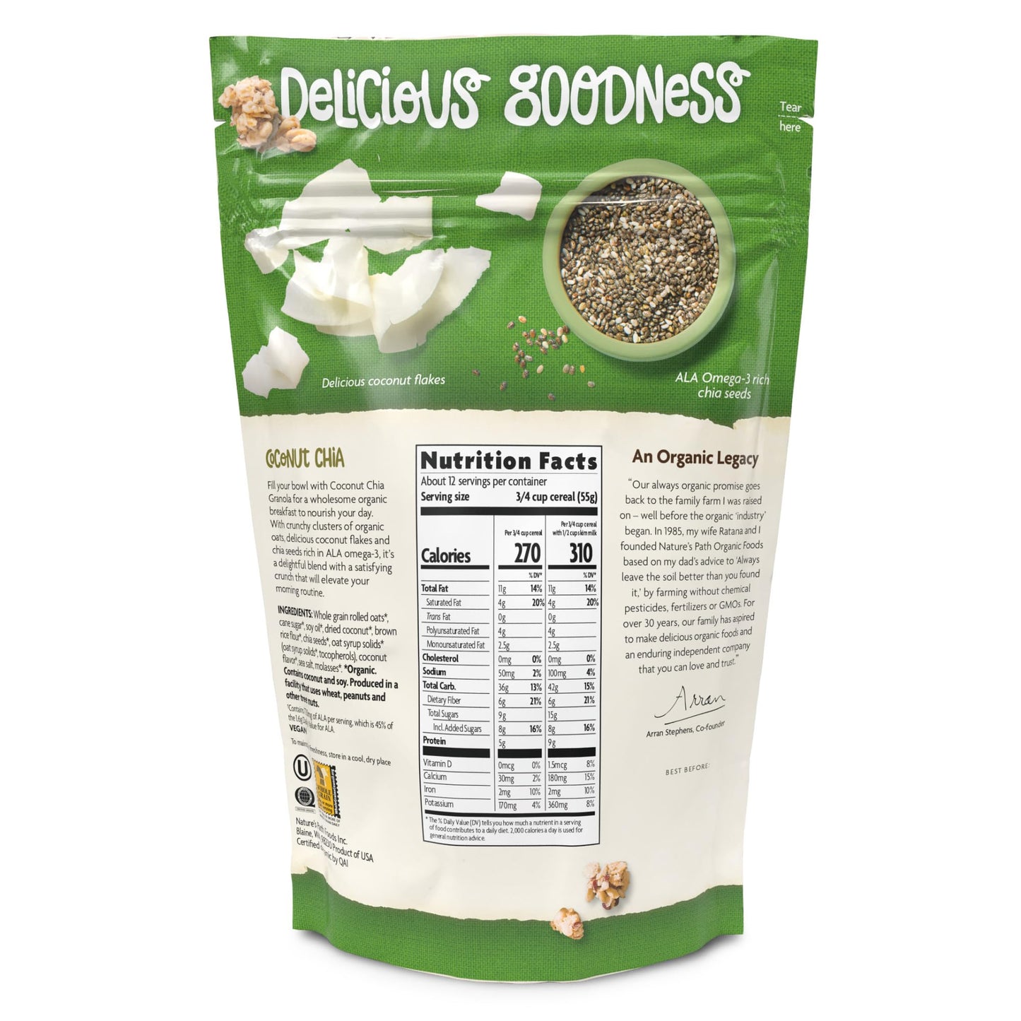 Nature's Path Organic Coconut Chia Granola, 24.7 Ounce (Pack of 1)