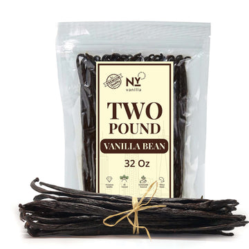 Akshit 2lb Vanilla Beans Grade A+ Bulk Whole Non-GMO for Baking, Desserts, and Homemade Extract