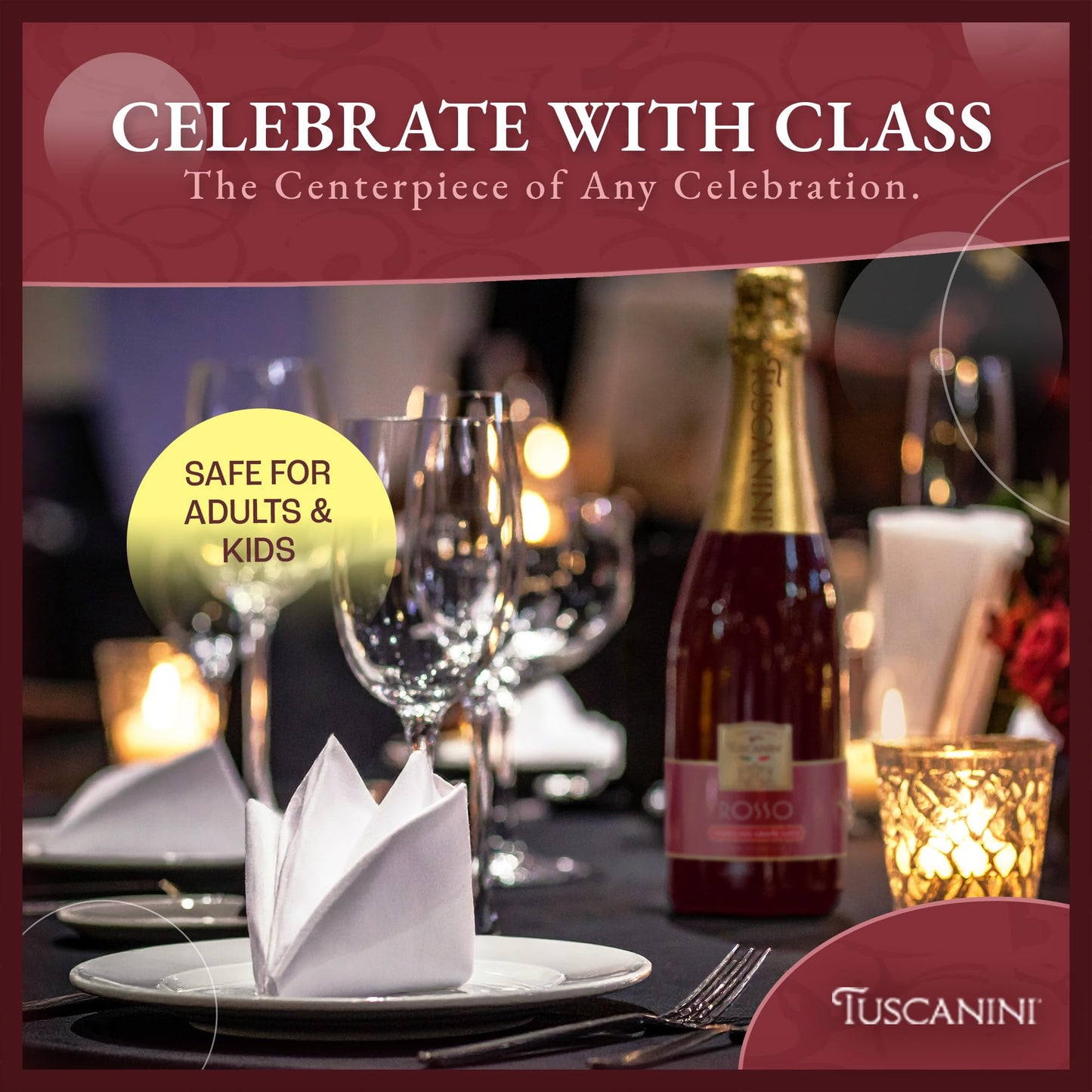 Tuscanini Sparkling Rose G  Juice, Non-  ic Celebration Drink, 25.4oz (2 Pack)