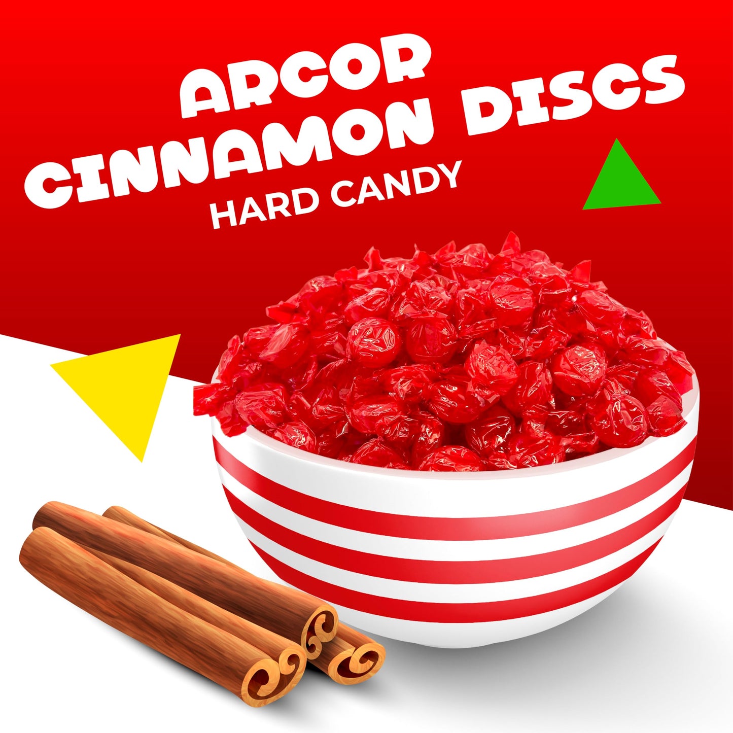 Laetafood Arcor Cinnamon Discs Hard Candy, Red Wrapped Candy (2 Pound Bag)