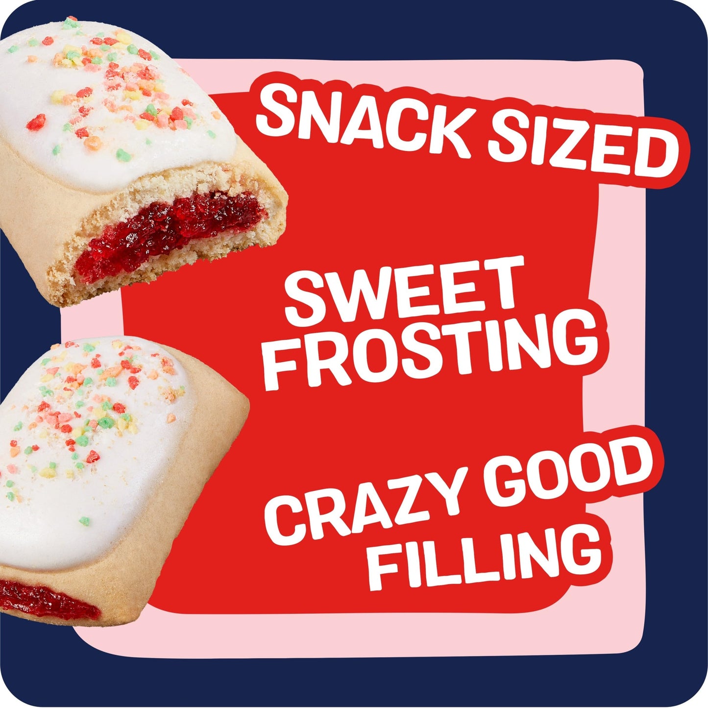 Pop-Tarts Baked Pastry Bites, Kids Snacks, School Lunch, Frosted Strawberry, 7oz Box (5 Pouches)