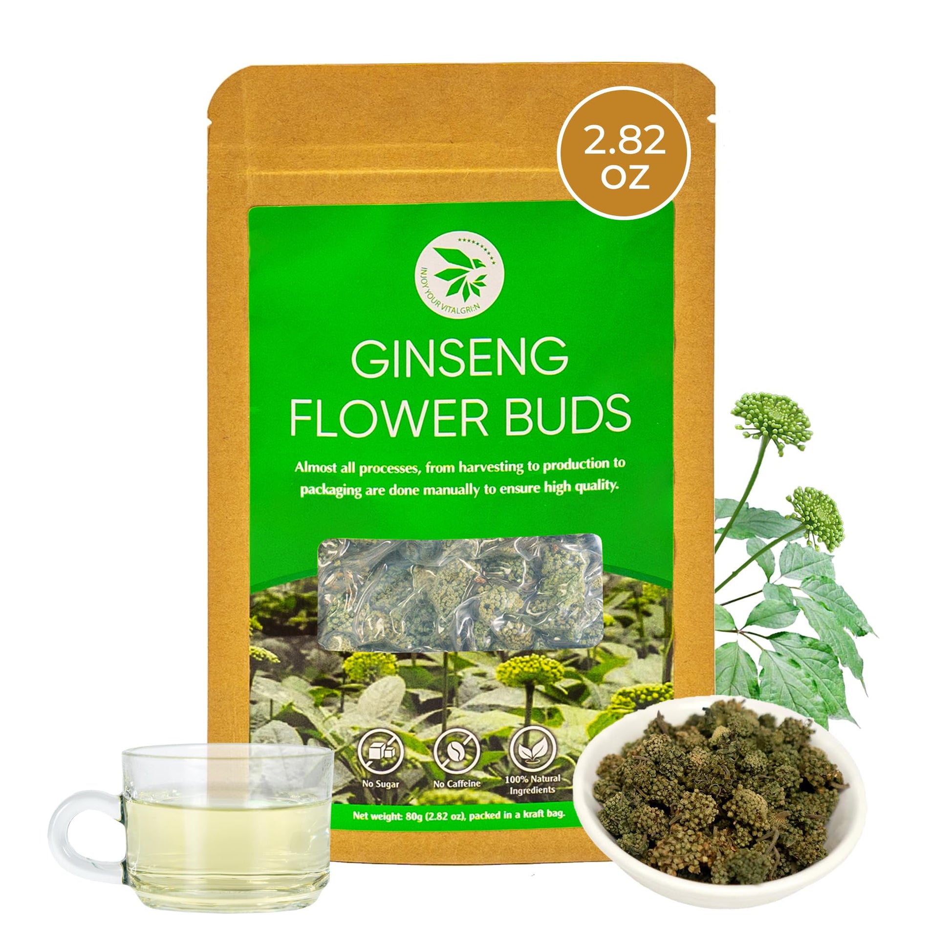 Panax Notoflavor Blendseng Flower Buds - 2.82 Oz  Pure Dried Sanchi Flowers  Herbal Tea For Relaxation & Wellness  Support Immunity  Rebrewable  Ideal For Drinking  Cooking & Potpourri