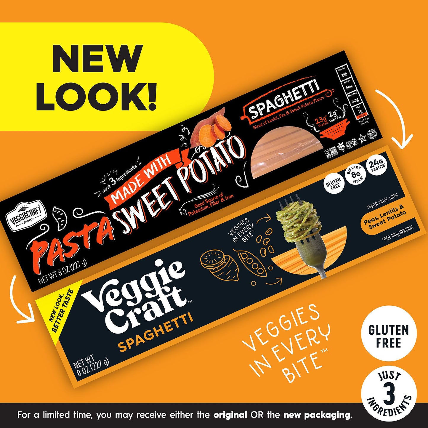 Veggiecraft Farms Spaghetti - NEW BETTER TASTE - Gluten Free Pasta, Thin Spaghetti Noodles, Plant Based Protein Spaghetti w/Lent