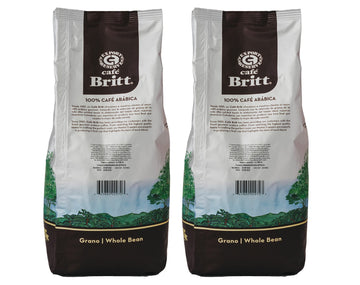 Caf   Britt - Costa Rican Dark Roast (2 Lbs Each) (2-Pack) (4 Lbs Total) - Whole Bean, Arabica Coffee, Kosher, Gluten Free, 100%