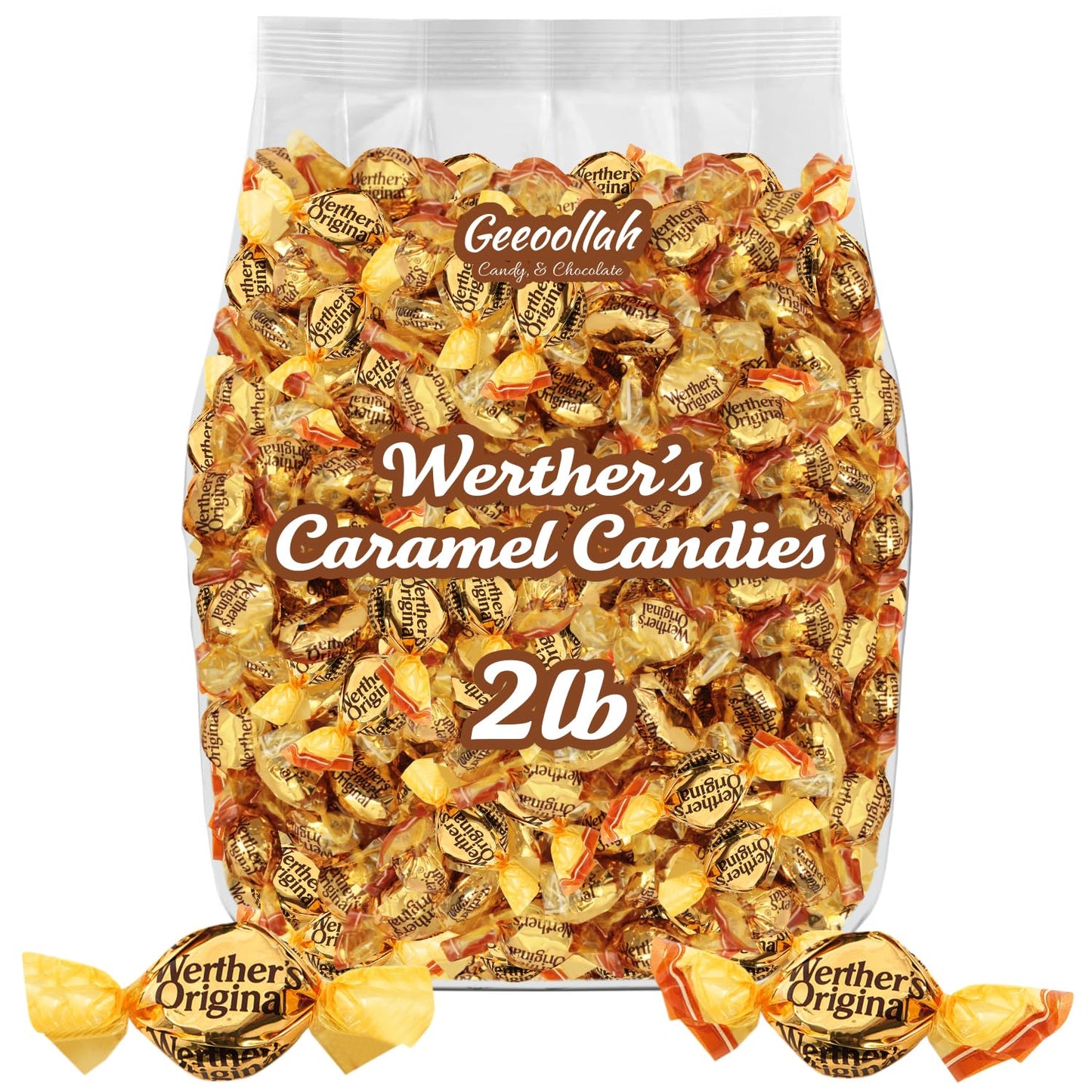 Werther's Original Hard Caramel & Creamy Caramel Filled Candies, 2 LB Mix - Individually Wrapped Classic & Creamy Filled Caramel