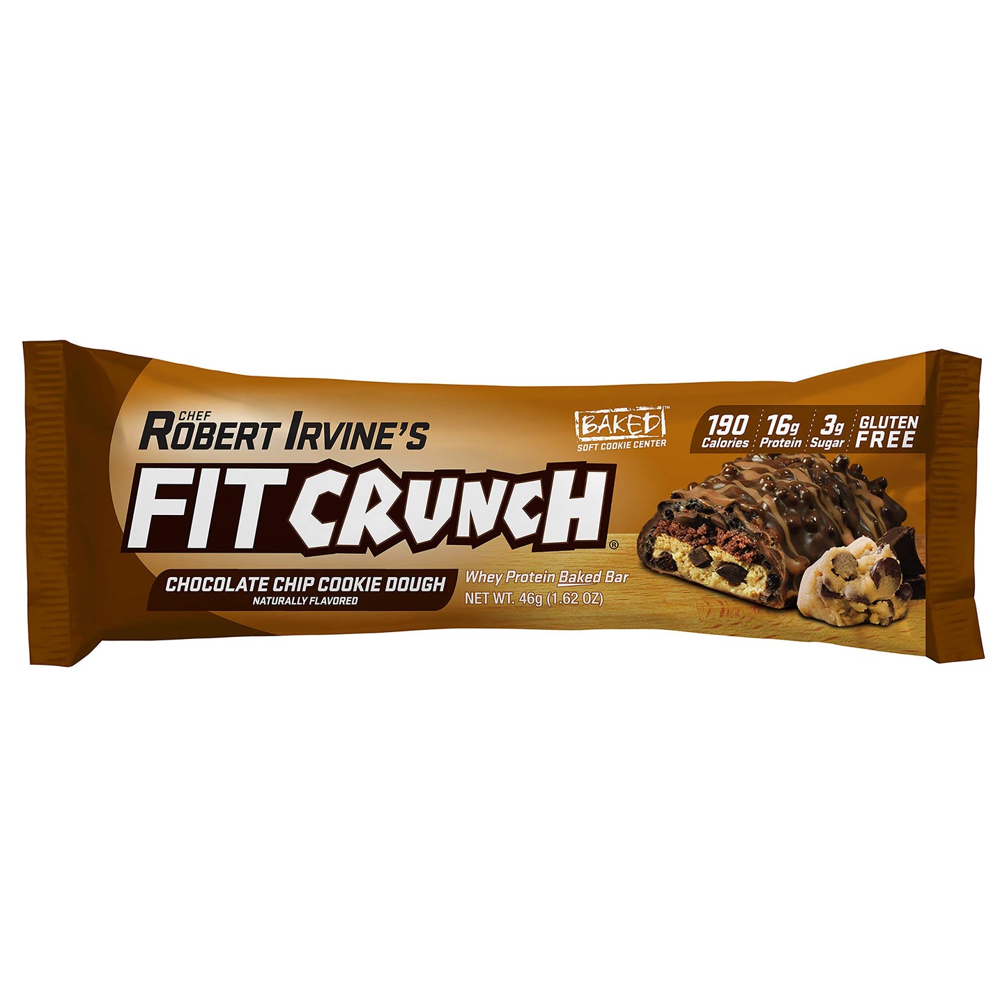 Fitcrunch Snack Size Protein Bars, Worlds Only 6-Layer Baked Bar, Just 3G Of Sugar & Soft Cake Core (6 Bars, Chocolate Chip Cook