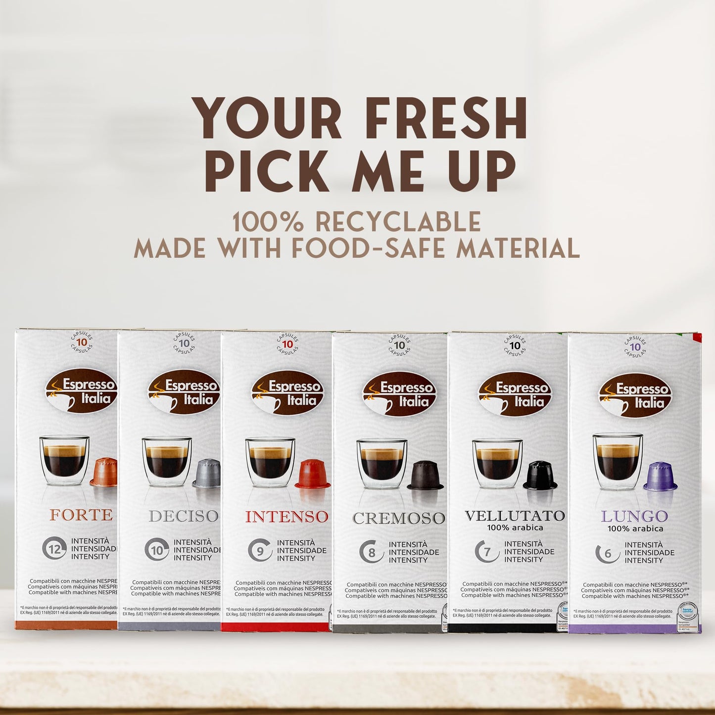 Espresso Italia Coffee Pods, Compatible with Nespresso Machines, Variety Pack, 100 Count, Coffee