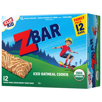 CLIF Kid Zbar - Iced Oatmeal Cookie - Soft Baked Whole Grain Snack Bars - USDA Organic - Non-GMO - Plant-Based - 1.27 oz. (12 Pa