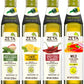 Zeta Extra Virgin Olive Oil Variety Pack, 8.5 fl oz (4 Pack) | Basil & Garlic, Lemon, Hot Pepper & EVOO | Premium Glass Bottle w