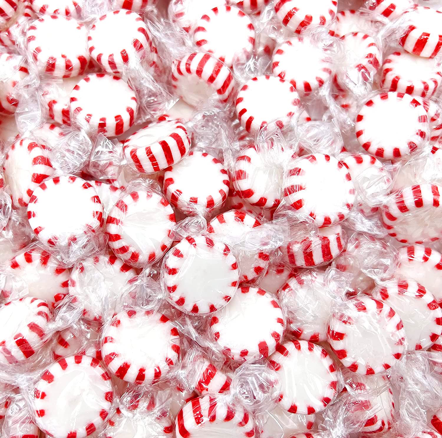 Cambie Peppermint Starlights Candy | Individually Wrapped Mint Hard Candy | 2 lbs | Red