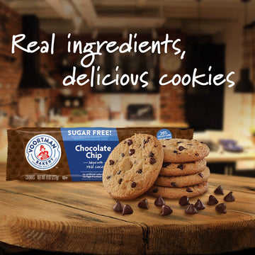 Voortman Bakery, Sugar Free Chocolate Chip Cookies, Crispy, Crunchy Cookies, 8Oz, Pack Of 4