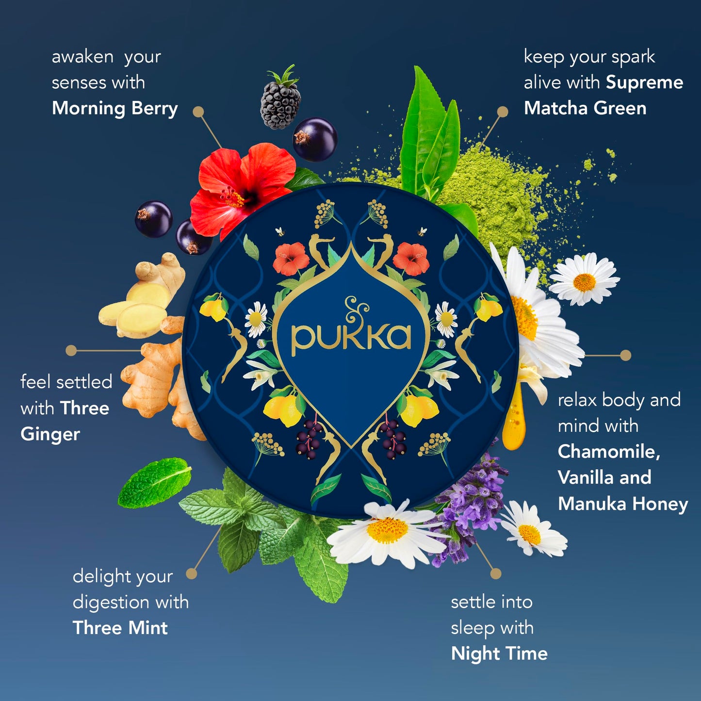 Pukka Luxury Herbal Tea Sampler Box, Organic Tea For Everyday Wellness, Ideal Gift Set For Special Occasions, Holidays, Birthdays & Anniversaries, 90 Teabags, 6 Enhanced Flavors, Caffeine Free