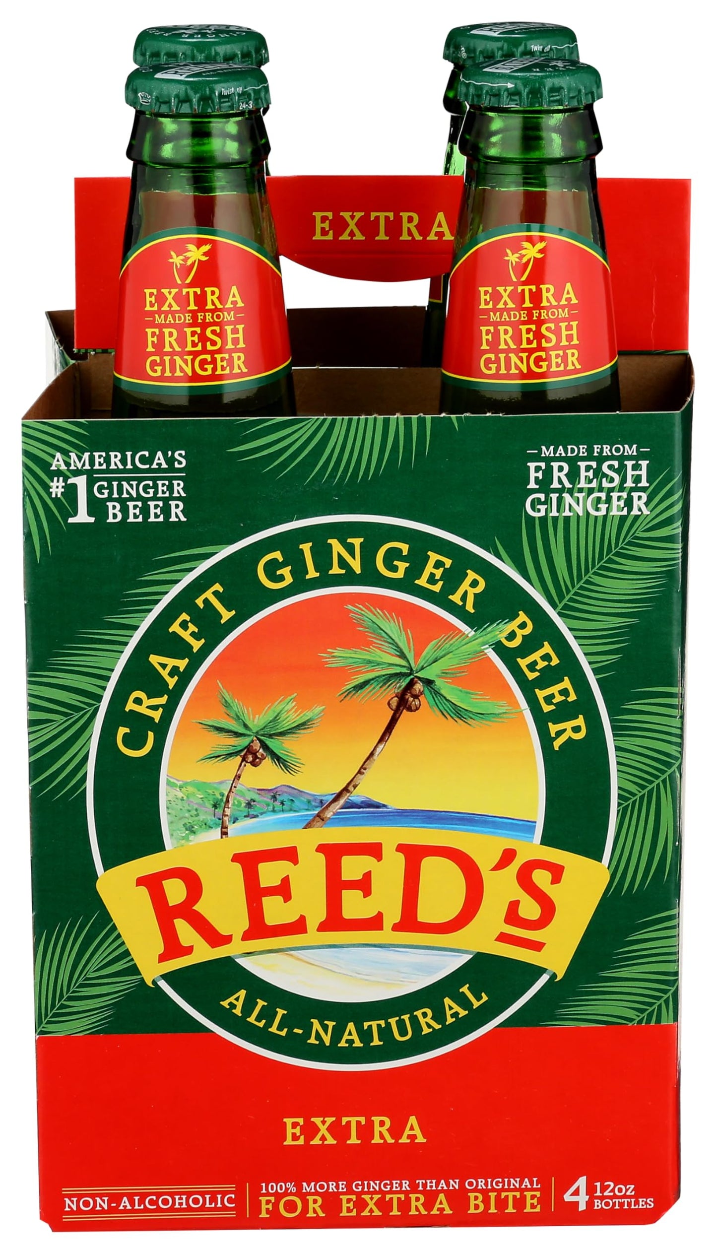 Reeds Ginger malt-inspired Extra Ginger Brew, 4 pk