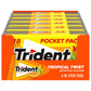 Trident Tropical Twist Sugar Free Gum, 6 Pocket Packs Of 28 Pieces (168 Total Pieces)