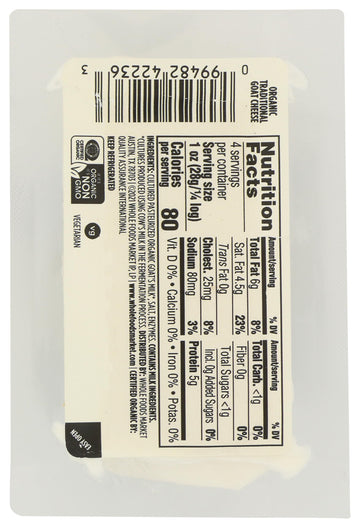 Whole Foods Market Organic Fresh Goat Cheese, 4 oz