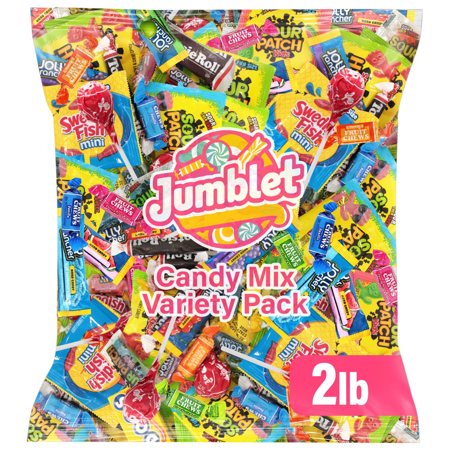 Bulk Candy Mix Variety Pack - 2lb Pack of Individually Wrapped Assorted Sweets for Party Favors, Candy Buffets, Goodie Bags, Gif