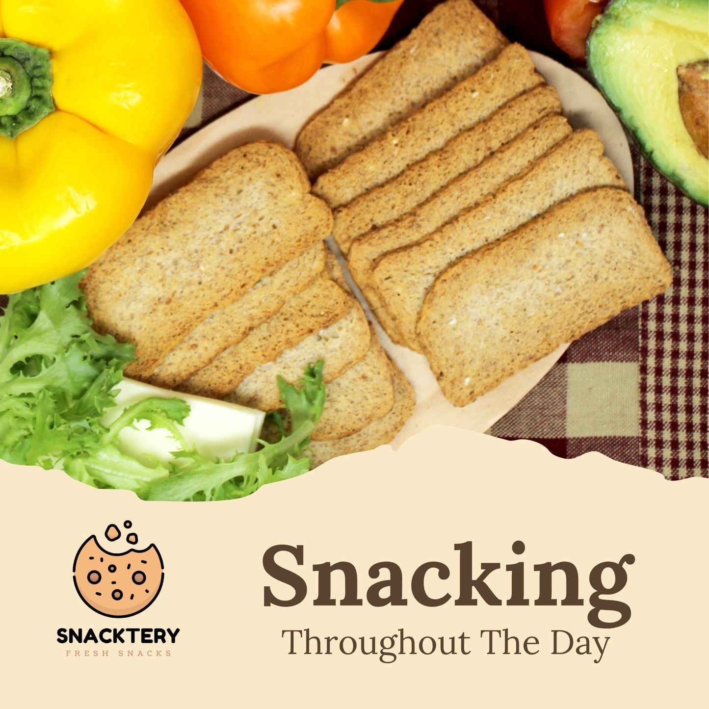SNACKTERY Multigrain Melba Toast  ers - All Natural, Thin & Crispy, 7 Oz, Pack of 2