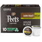 Peets Coffee Dark Roast Decaffeinated K-Cup Pods for Keurig - Decaf House Blend, 10 Count (Pack of 1)