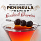 PENINSULA PREMIUM Cocktail Cherries, 20 oz (2-Pack), Deep Bur dy-Red, Sweet-Tart Flavor, American Grown & Made