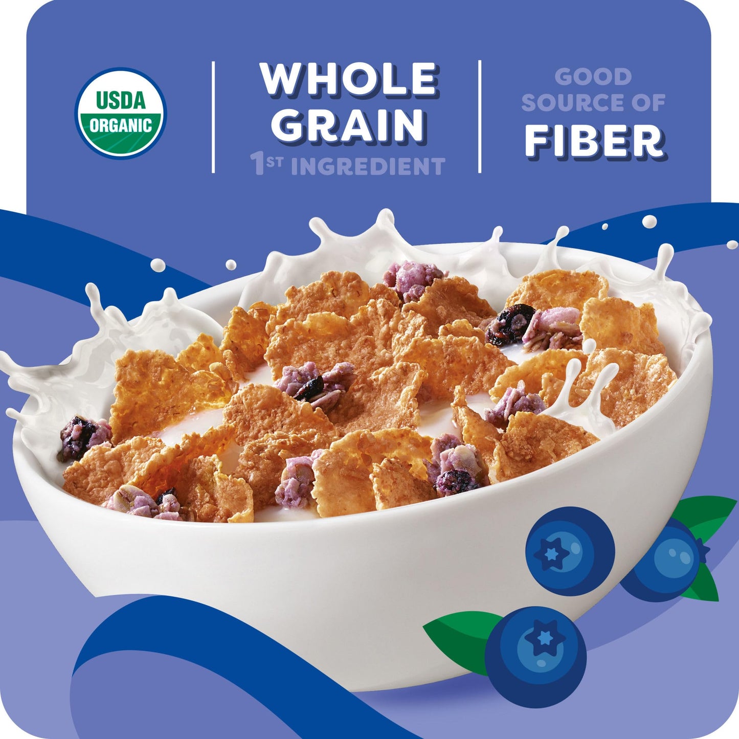Kashi Breakfast Cereal  Organic  Whole Grain  Blueberry Clusters  17.2oz Box (1 Box)