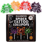 Sweetzo Spider Halloween Tattoo Lollipops, 24 Count, Individually Wrapped, 15.7 cm x 6.5 cm x 17.9 cm, Perfect for Trick or Treat