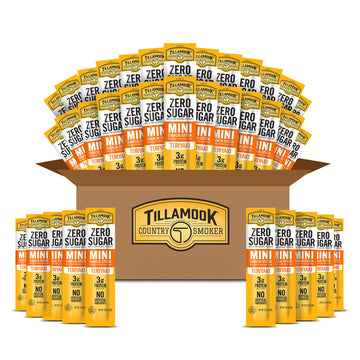 Tillamook Country Smoker Zero Sugar Teriyaki Mini Smoked Sausages  0.33 oz  36 Ct  Individually Wrapped Beef Sticks for Kids School Snacks  Lunchboxes  Travel  Real Hardwood Smoked