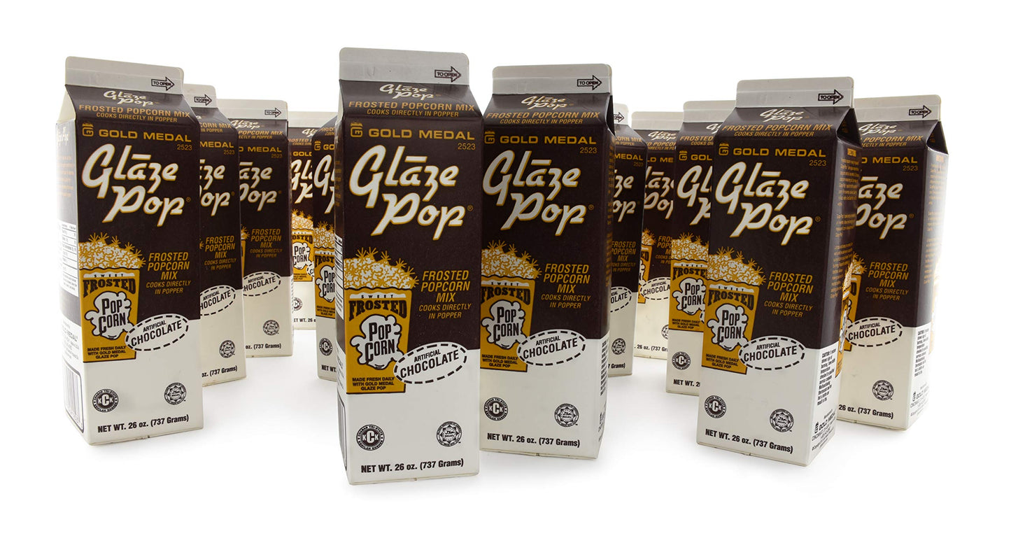 Gold Medal Chocolate Glaze Frosted Popcorn Mix, 14 oz, Pack of 12