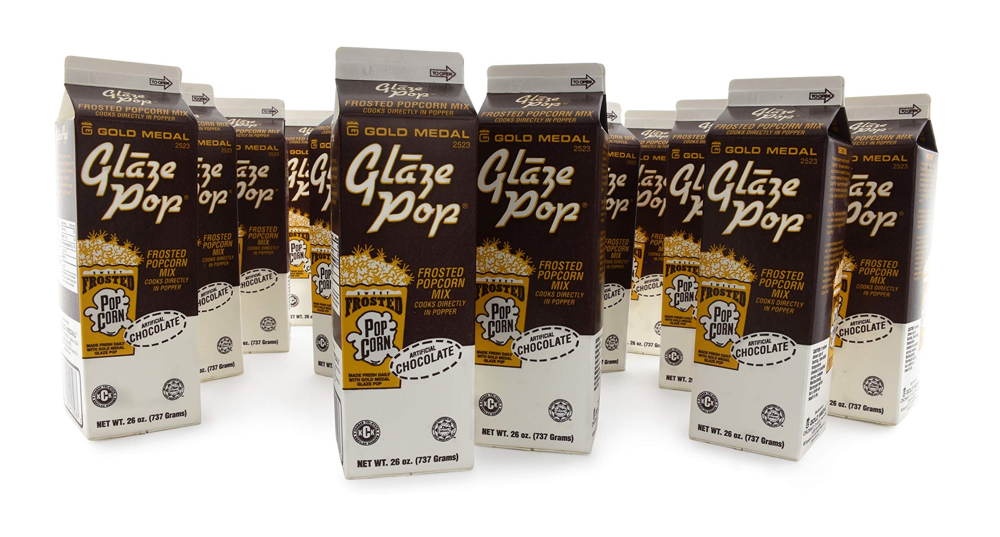Gold Medal Chocolate Glaze Frosted Popcorn Mix, 14 oz, Pack of 12