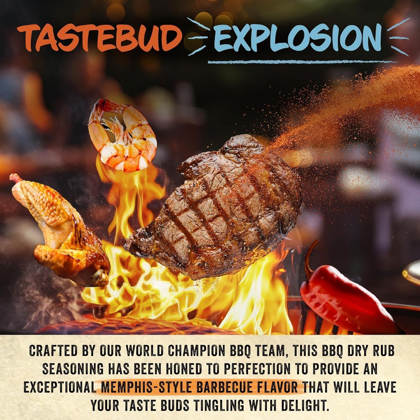 Porkosaurus World Championship Memphis Bbq Rub (170G) - No High Fructose Corn Syrup Bbq Products - Spice And Sweet Bbq Rub Seaso