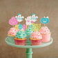 Ercadio 24 Pack Halloween Boo-Y Or Ghoul Cupcake Toppers Glitter Halloween Ghost Gender Reveal Cupcake Picks Pumpkin Boo Cake Pi