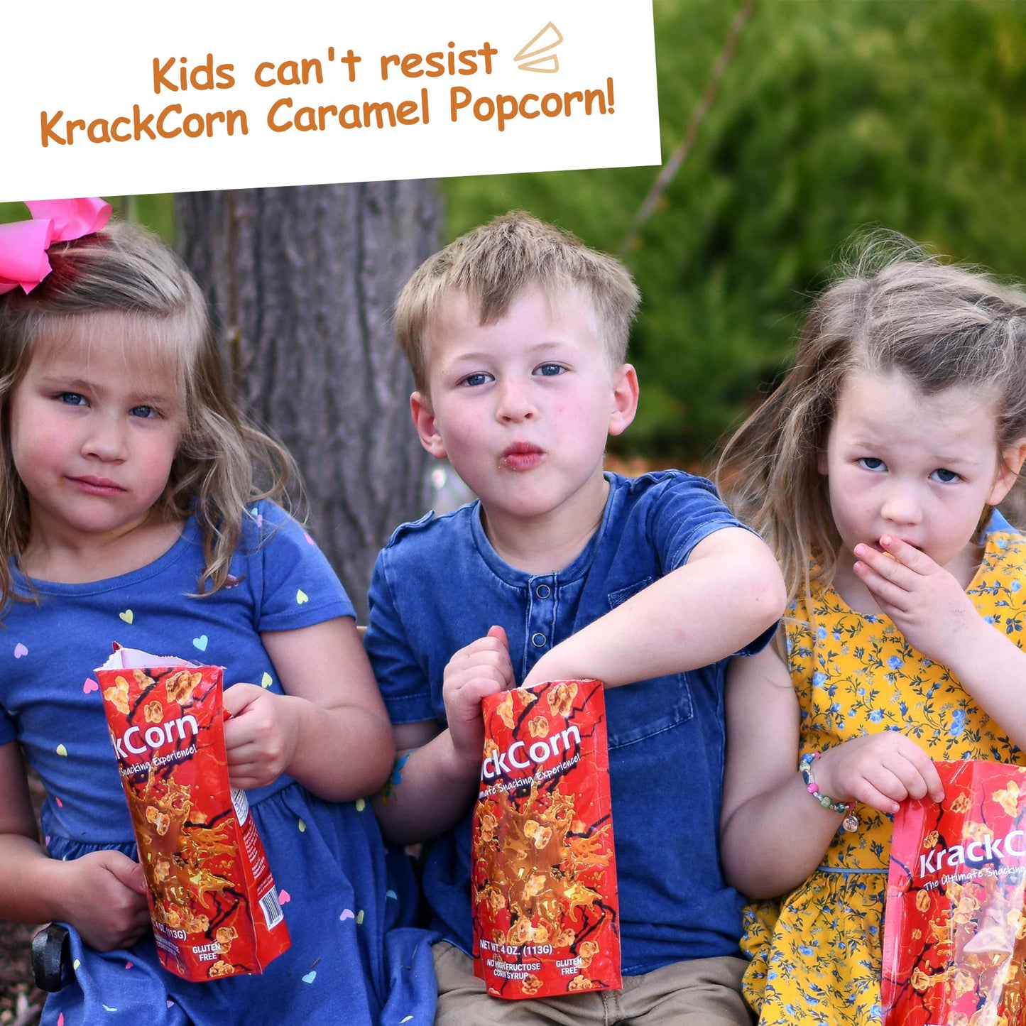 KrackCorn Caramel Popcorn - Gluten-Free, Non-GMO Snack - 4 Ounce (Pack of 6) - Sweet and Salty Treat for Parties and Movie Nights