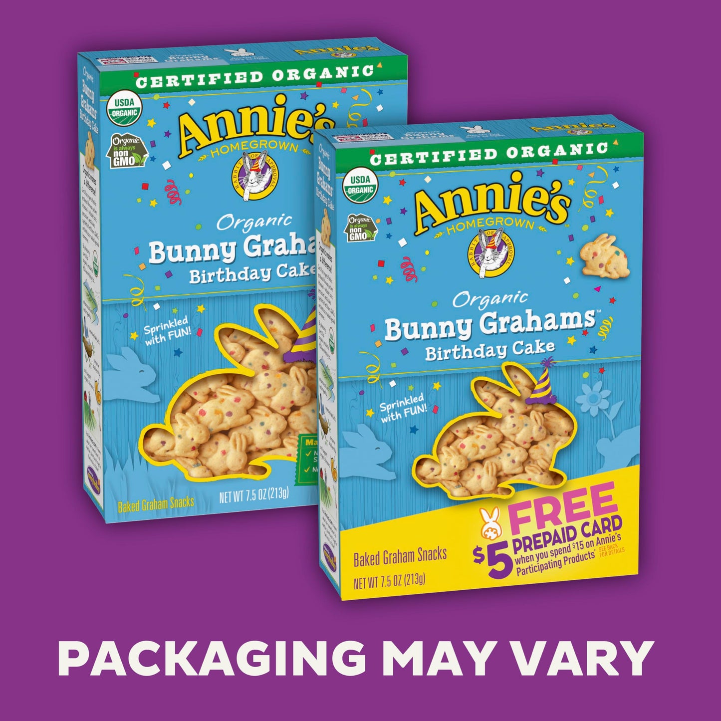 Annie'S Organic Birthday Cake Bunny Graham Snacks, 7.5 Oz.