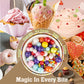 Twisweet Rainbow Pearl Sprinkles for Cake Decorating, Edible Sugar Pearls for Baking, Mix Size, Cake Topper Cupcake Cookie Ice C