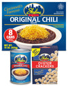 Skyline Chili Bundle Pack - 8 Cans of 15 oz Skyline Original Canned Chili with 1 Bag of 8 oz Skyline Oyster Crackers, Authentic 