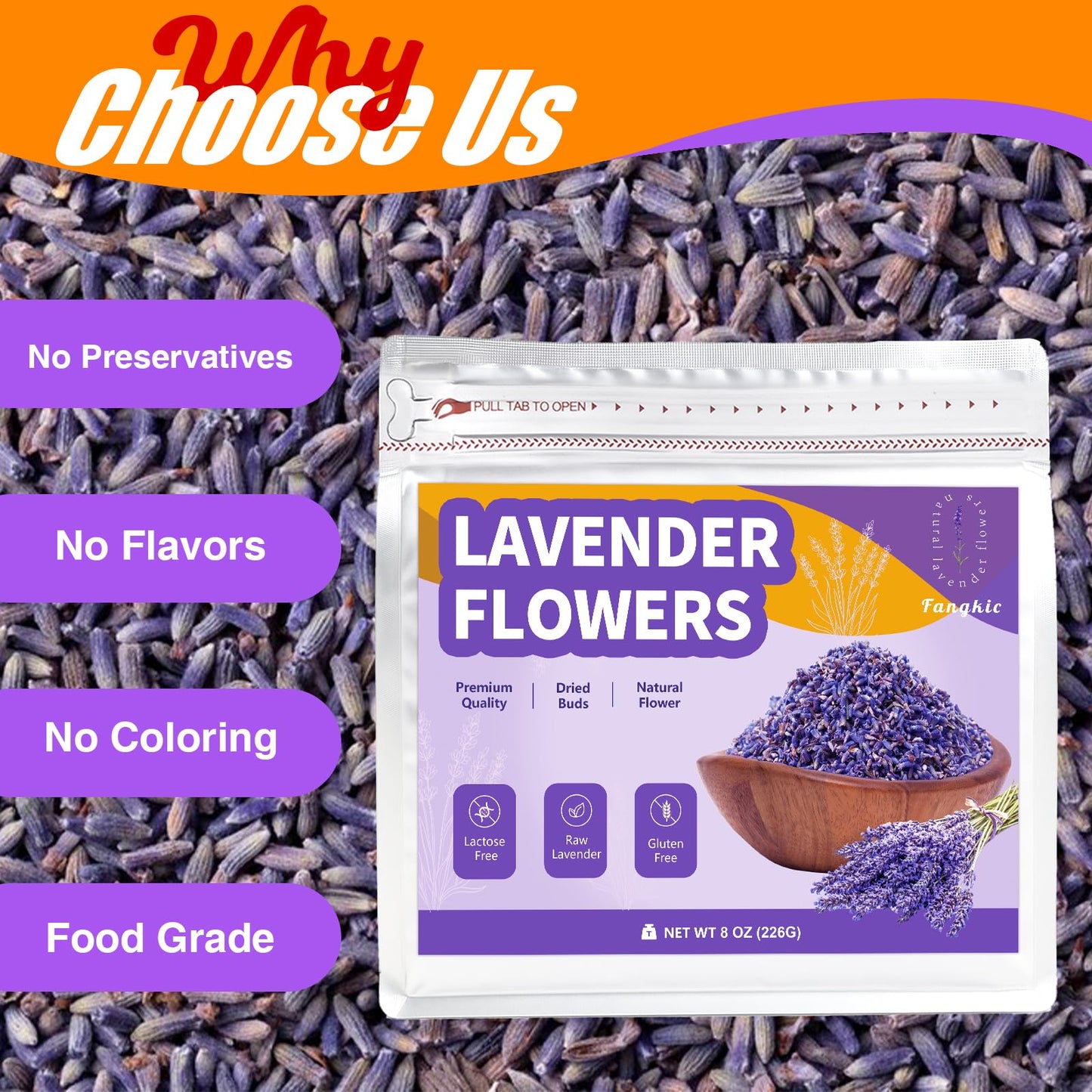 Dried Culinary Lavender Flowers - Food Grade Lavender Buds for Tea, Baking, Potpourri, Home Fragrance & Sachets, Edible Flowers