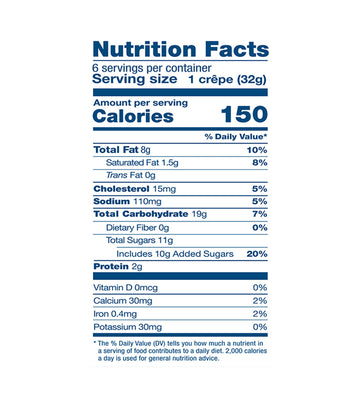 bakerly Chocolate Hazelnut Filled Crepes to go! Non GMO, Free from Artificial Flavors & Colors, Pack of 9, 6-Count (54 Total Cre