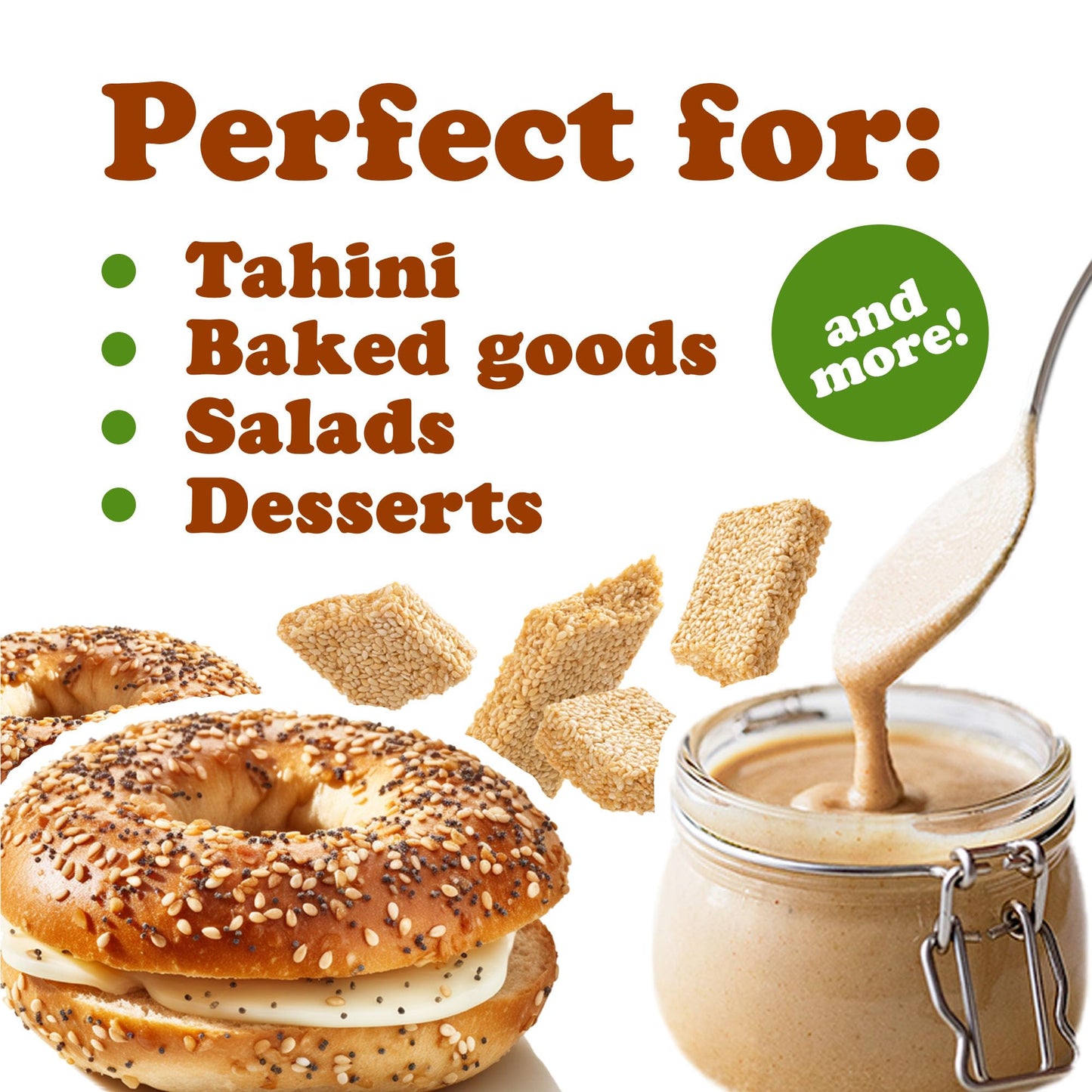 Food to Live Organic Toasted Hulled Sesame Seeds, 2 Pounds - Crunchy and Nutritious Snack, Oven Roasted, Unsalted, No Oil Added,