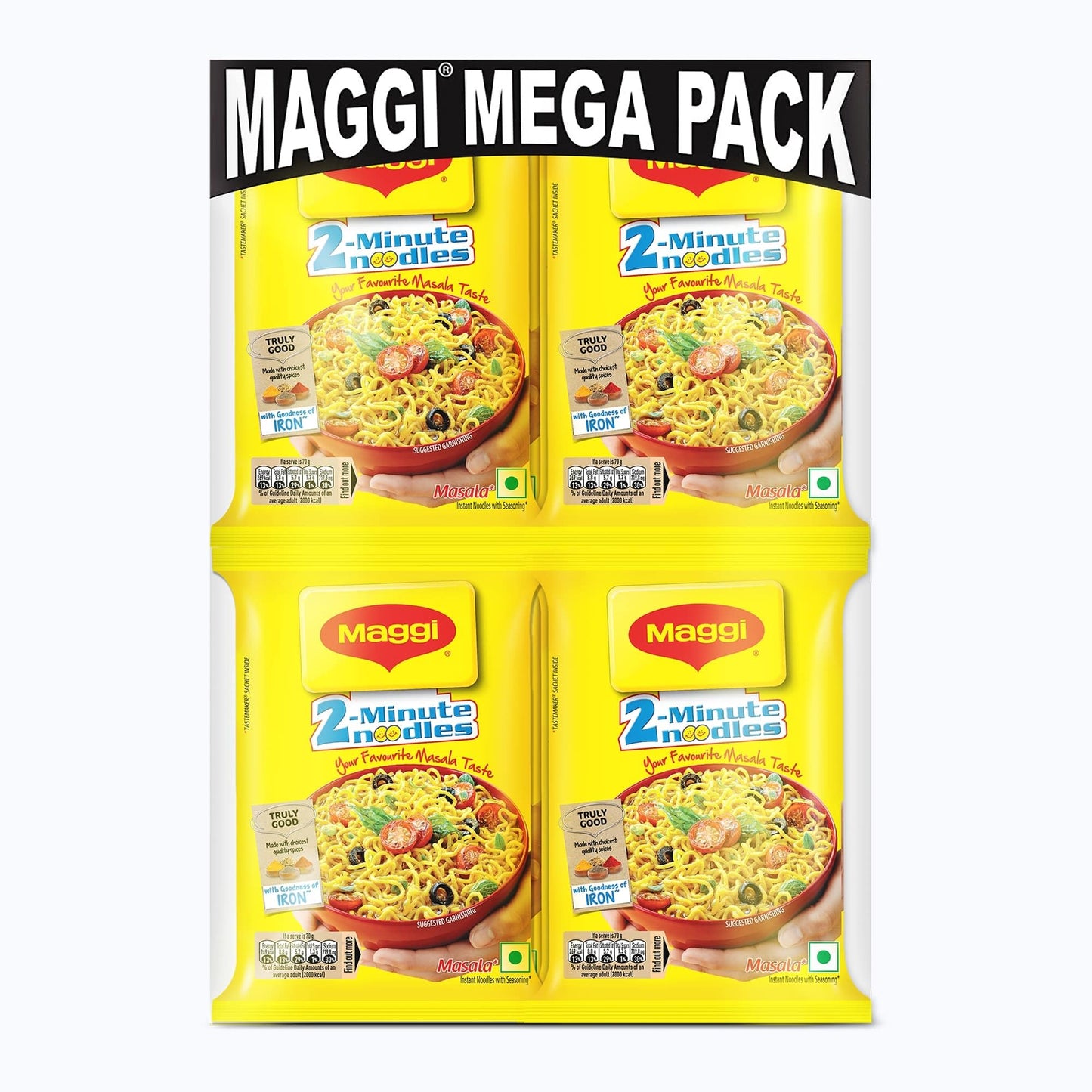 Maggi 2 Minutes Noodles Masala, 70 Grams Pack (2.46 Oz)- 12 Pack - Made In India