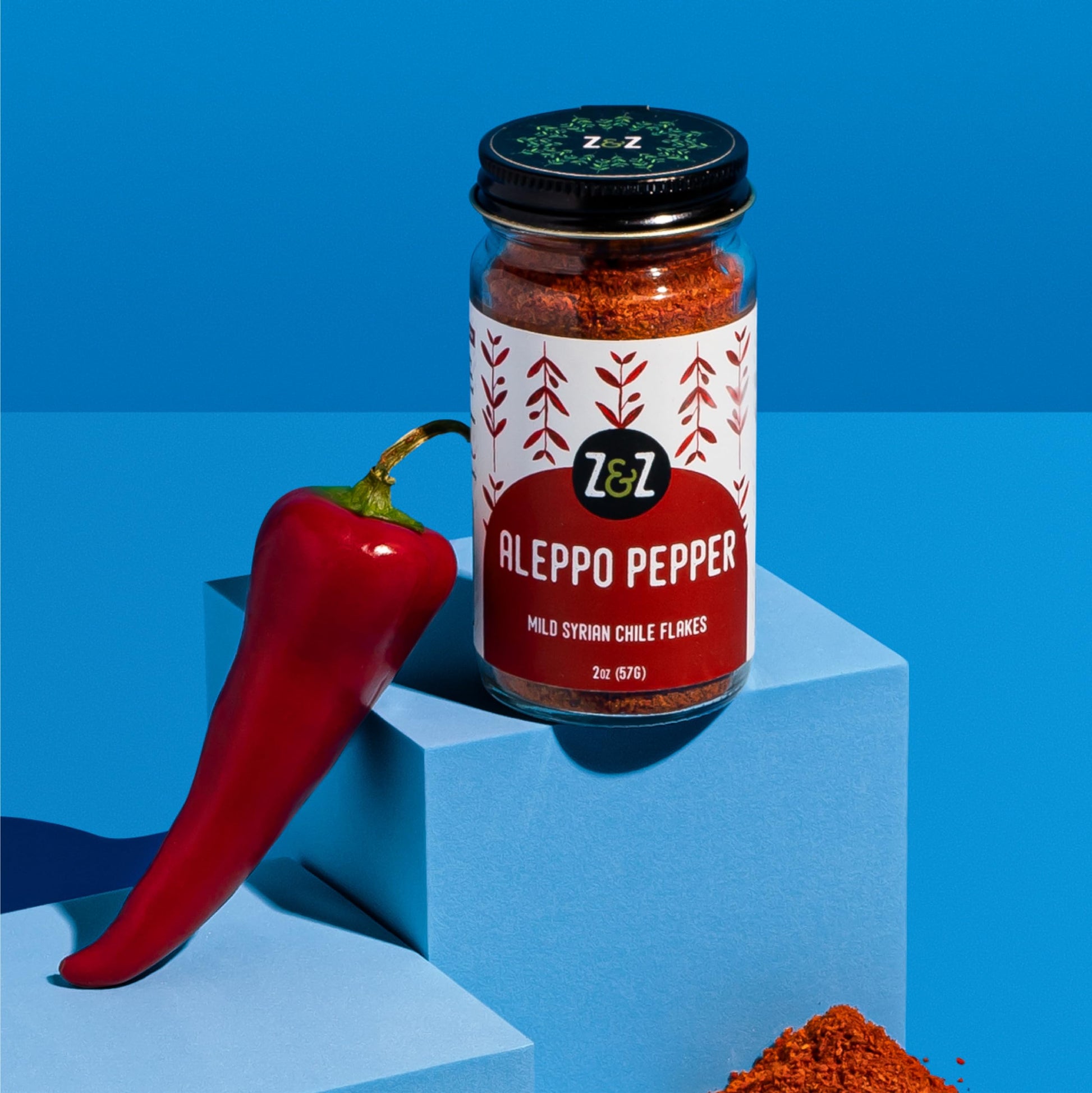 Aleppo Pepper by Z&Z | Mildly Spicy Aleppo Pepper Flakes (Pul Biber Turkish Spice) | Aleppo Pepper Spice for Lemon Butter Shrimp