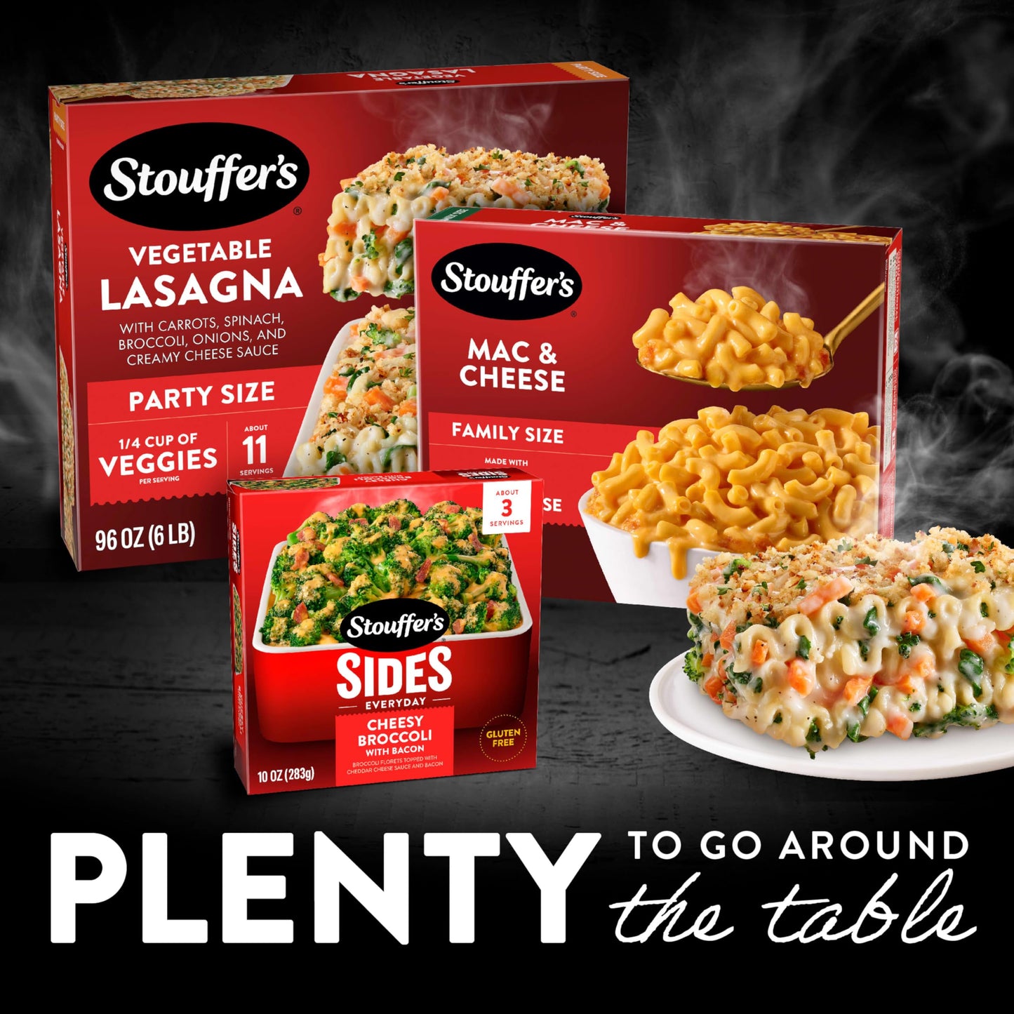 Stouffers Vegetable Lasagna, Party Size Lasagna, Easy Frozen Dinners 96 oz