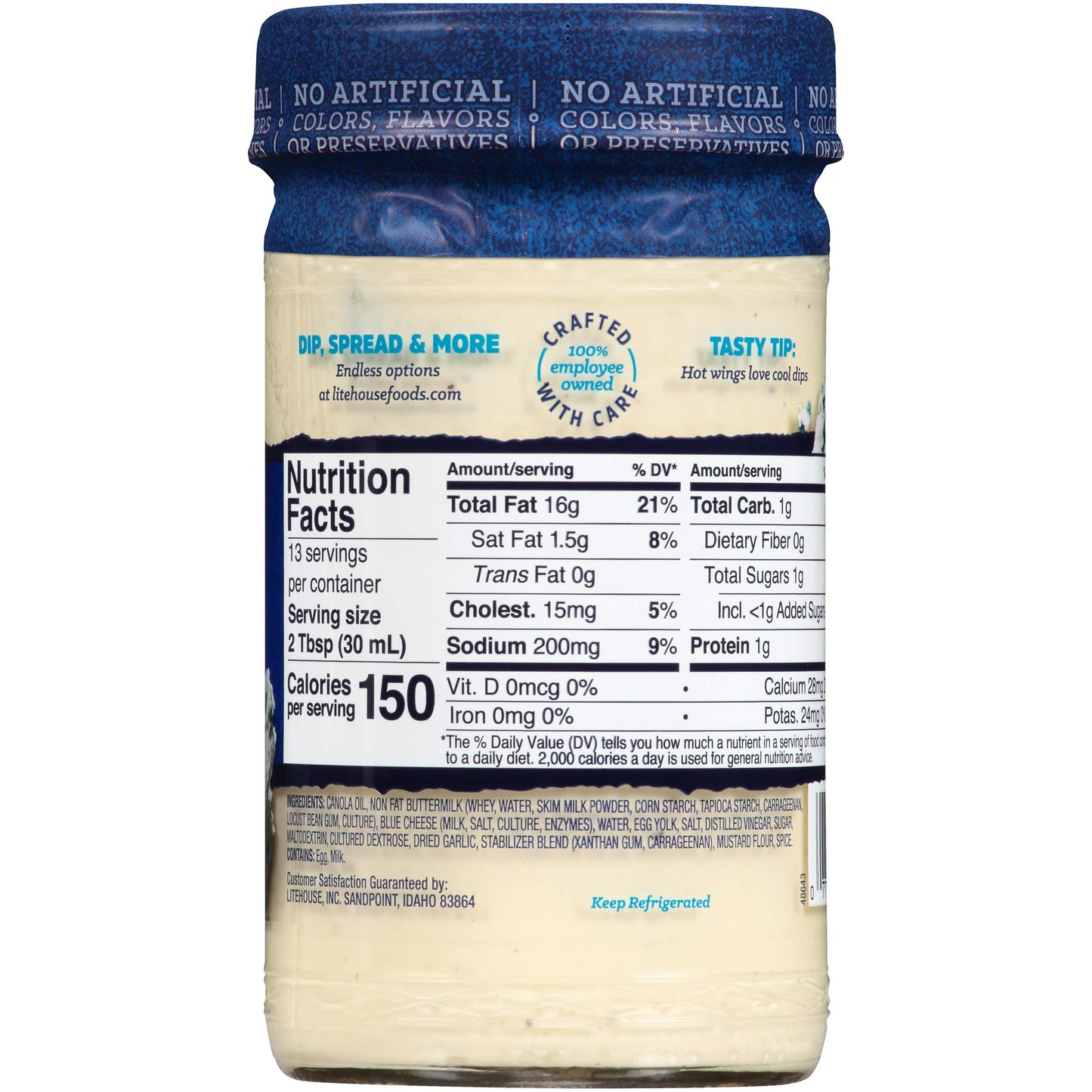 Litehouse Chunky Blue Cheese Dressing & Dip, 13 oz