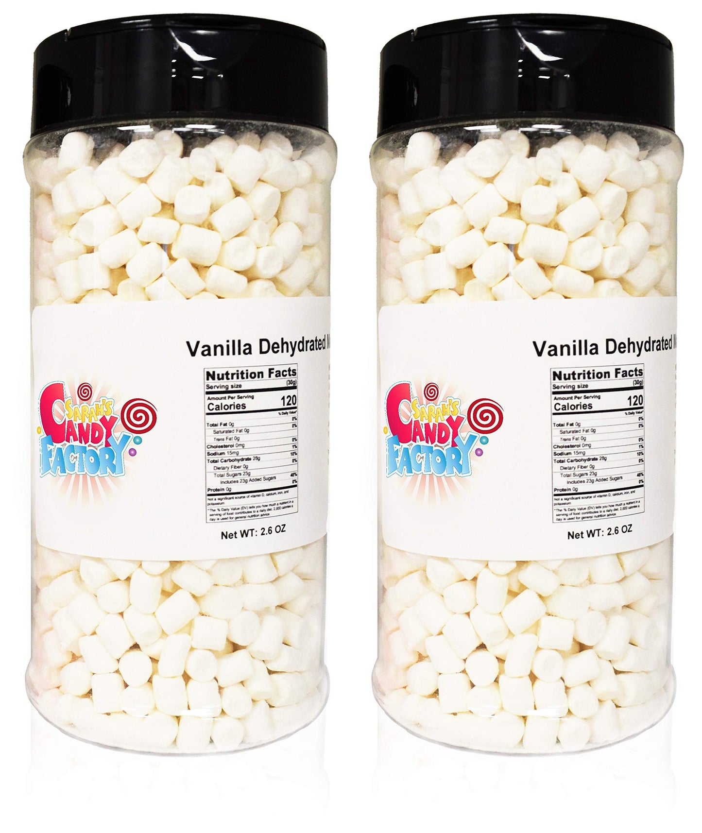 Sarah s Candy Factory Variety Dehydrated Marshmallow Bits, Vanilla Marshmallows in Jar, Assorted Marshmallows in Jar Vanilla-Va