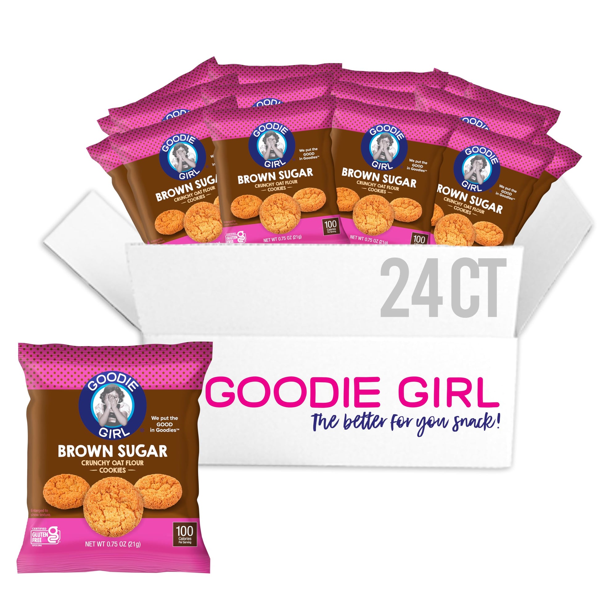 Goodie Girl, Mini Brown Sugar Cookie Snack Packs | Gluten Free, Peanut Free | 100 Calories (24 Pack)