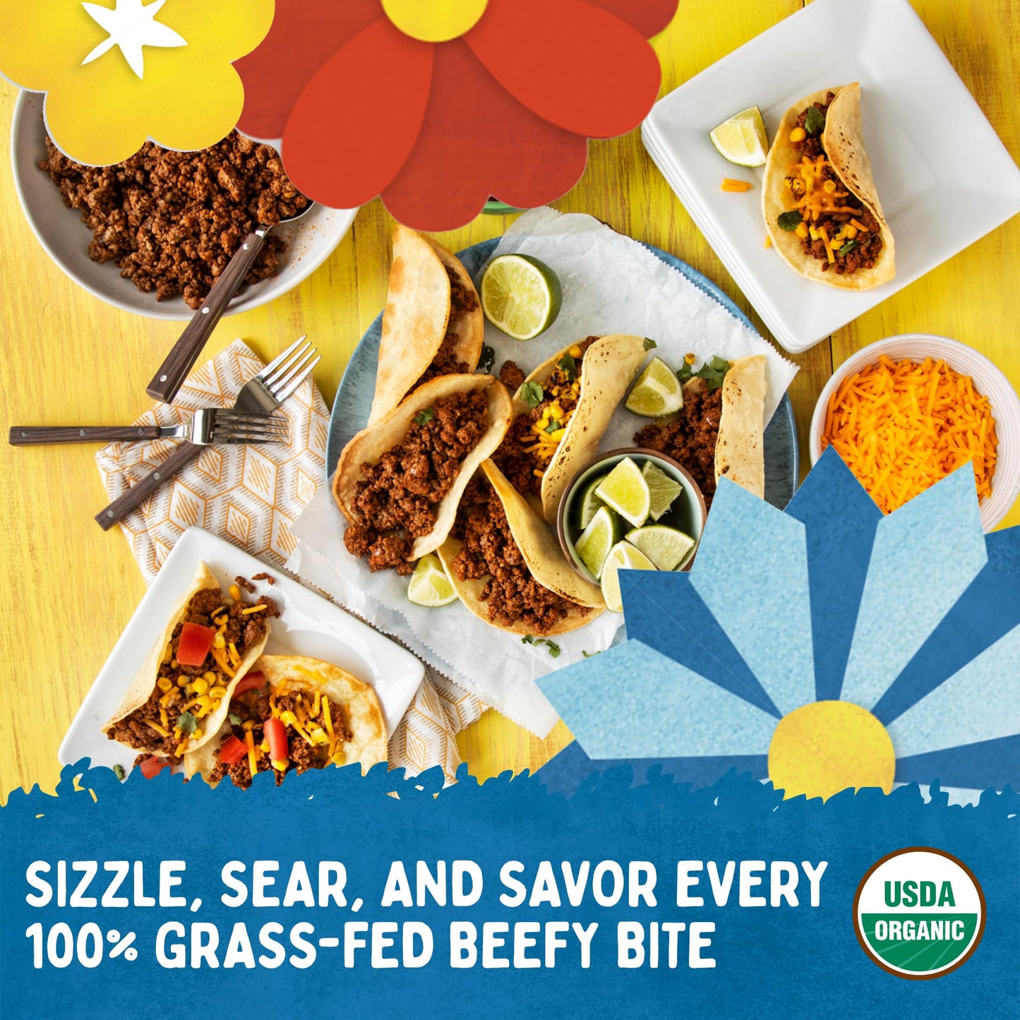 Verde Farms, Ground Beef 93% Lean/7% Fat, Organic, Grass-Fed, 1 lb