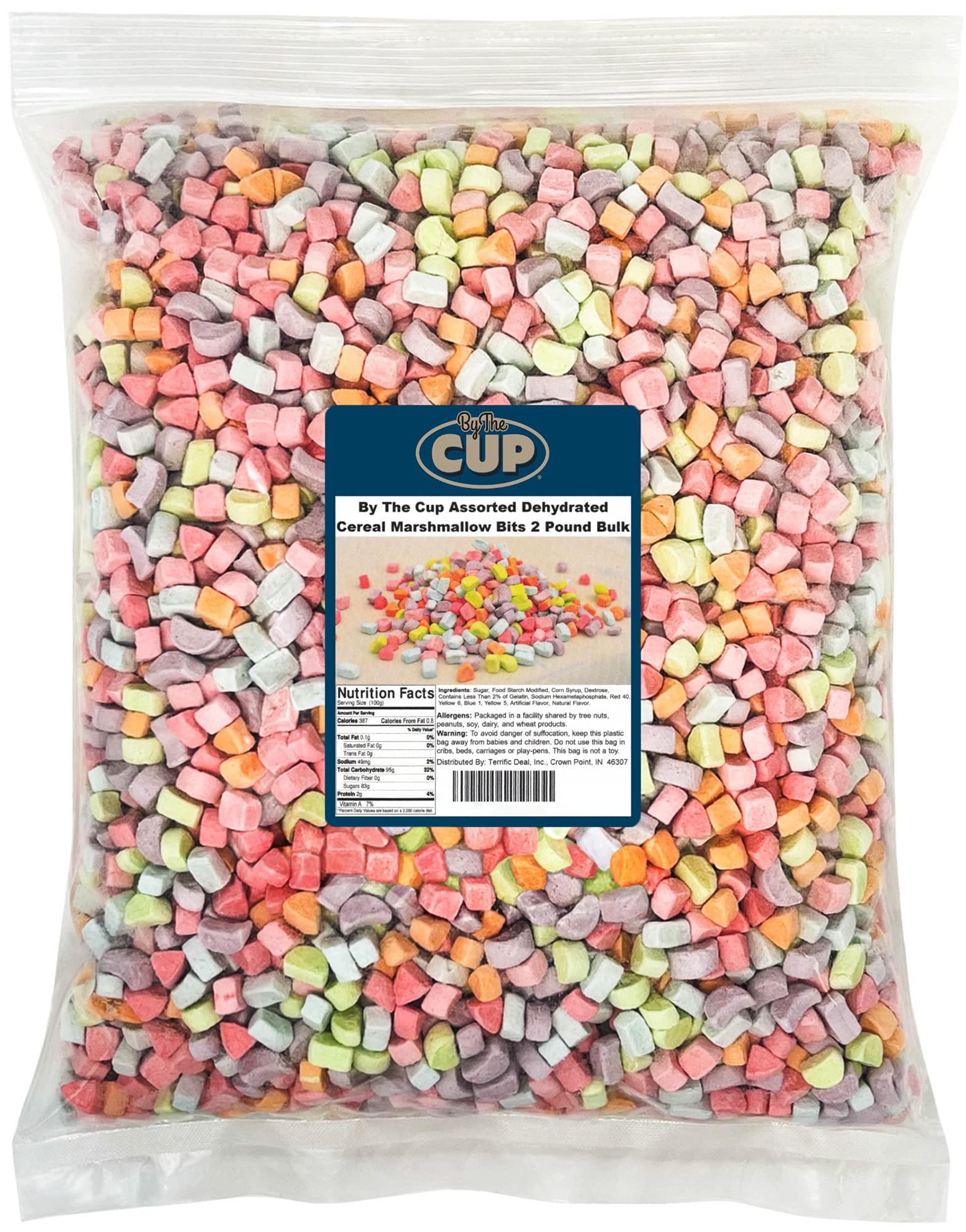 By The Cup Assorted Dehydrated Cereal Marshmallow Bits, 2 lb Bulk Bag