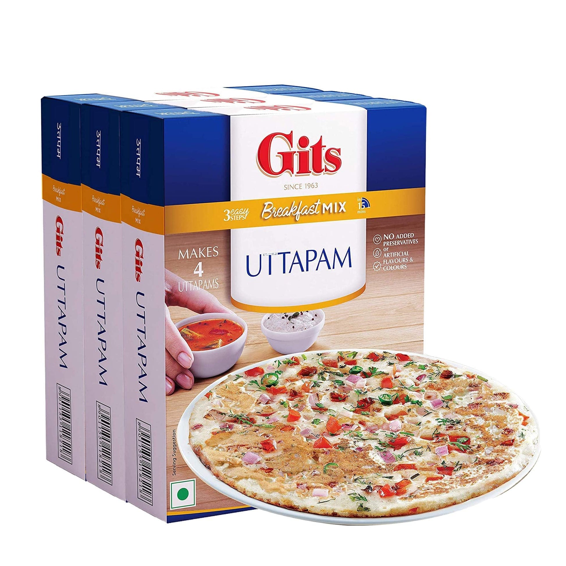 Gits Instant Mix Box - 600Gm (Pack Of 3 X 200Gm) | Ready To Cook Indian Breakfast/Lunch/Dinner/Snack Meal | No Artificial Colors