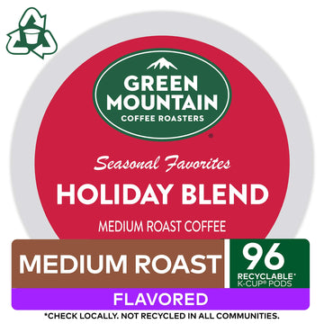 Green Mountain Coffee Roasters Holiday Blend, Keurig Single Serve K-Cup Pods, 96 Count (4 Packs Of 24)